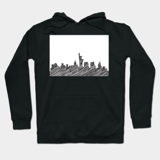 NYC Skyline Scribble Design, Vector, Artwork Hoodie